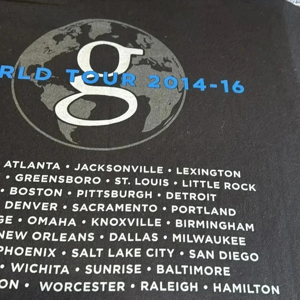 2014-2016 garth brooks world tour black t-shirt concert short sleeve unisex